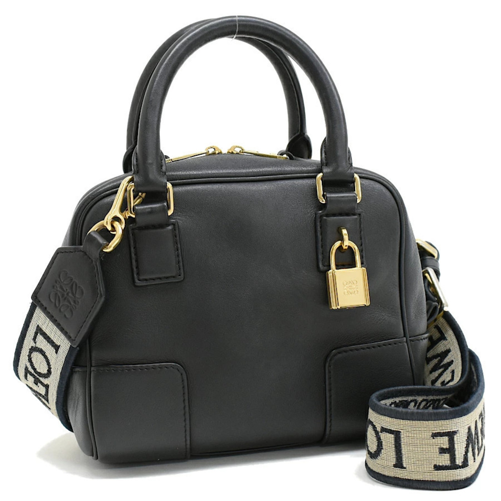 Loewe Amazona Square Handbag Leather Black Anagram